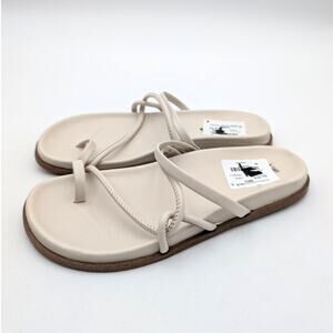 Korks Audra Strappy Sandals Women's Faux Leather Ivory Size US7M EU38